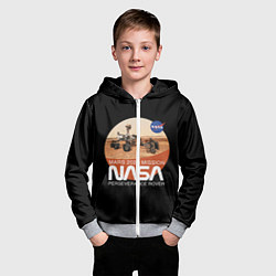 Толстовка на молнии детская NASA - Perseverance, цвет: 3D-меланж — фото 2