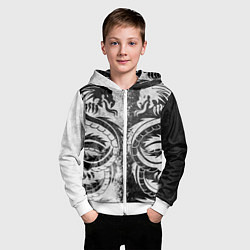 Толстовка на молнии детская ДРАКОНЫ DRAGONS, цвет: 3D-белый — фото 2