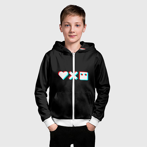 Детская толстовка на молнии Любовь, смерть и роботы / 3D-Белый – фото 3