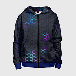 Толстовка на молнии детская НЕОНОВАЯ БРОНЯ НЕО БРОНЯ, цвет: 3D-синий