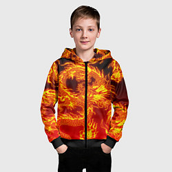 Толстовка на молнии детская ДРАКОН, цвет: 3D-черный — фото 2