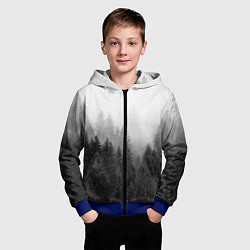 Толстовка на молнии детская Туманный лес, цвет: 3D-синий — фото 2