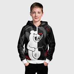 Толстовка на молнии детская MONOKUMA МОНОКУМА DANGANRO, цвет: 3D-белый — фото 2