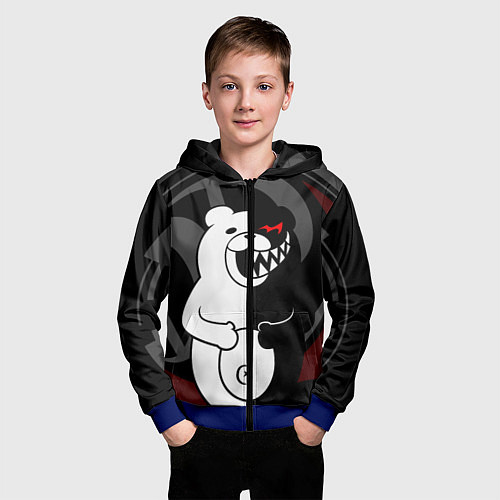 Детская толстовка на молнии MONOKUMA МОНОКУМА DANGANRO / 3D-Синий – фото 3