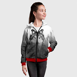 Толстовка на молнии детская Волк, цвет: 3D-красный — фото 2