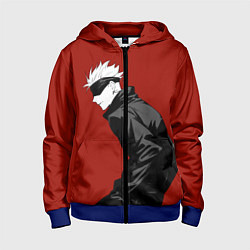 Толстовка на молнии детская Годжо Магическая Битва арт02, цвет: 3D-синий