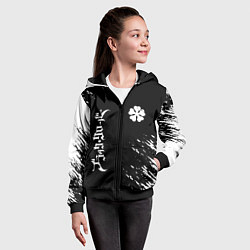 Толстовка на молнии детская Черный клевер, цвет: 3D-черный — фото 2