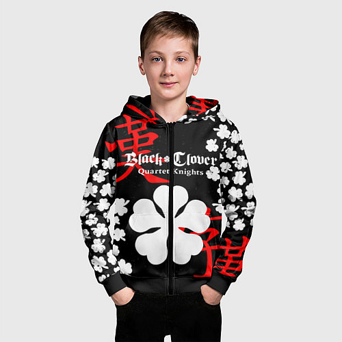 Детская толстовка на молнии ЧЕРНЫЙ КЛЕВЕР / 3D-Черный – фото 3