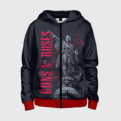 Толстовка на молнии детская GUNS-N-ROSES, цвет: 3D-красный