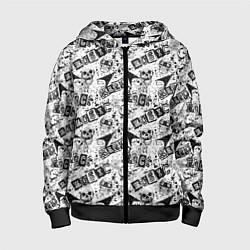 Толстовка на молнии детская Rock music, цвет: 3D-черный