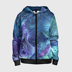 Толстовка на молнии детская Абстракция, цвет: 3D-черный