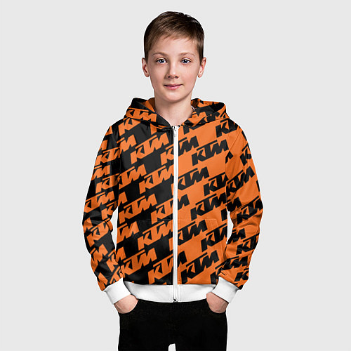 Детская толстовка на молнии KTM КТМ Z / 3D-Белый – фото 3