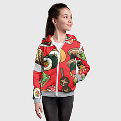 Толстовка на молнии детская Еда, цвет: 3D-меланж — фото 2