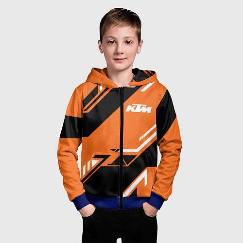 Детская толстовка на молнии KTM КТМ SPORT / 3D-Синий – фото 3