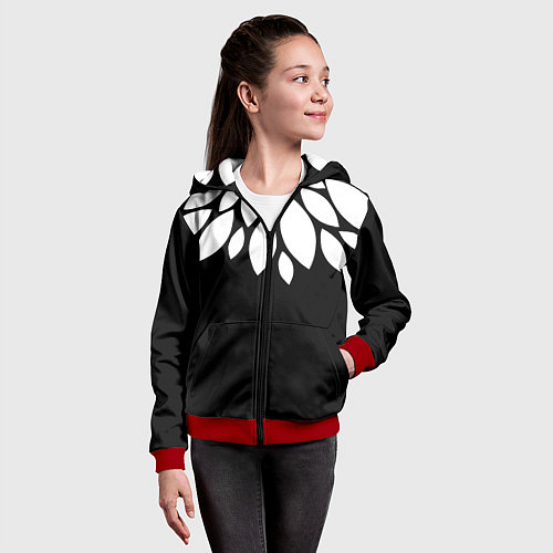 Детская толстовка на молнии Лепестки / 3D-Красный – фото 4