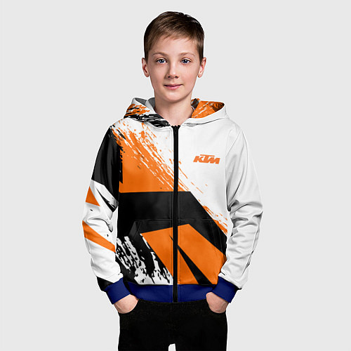 Детская толстовка на молнии KTM КТМ Z / 3D-Синий – фото 3