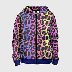 Детская толстовка на молнии Neon Leopard Pattern