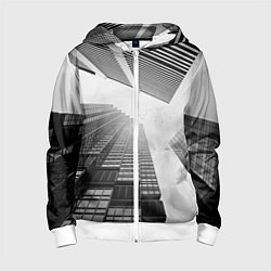 Толстовка на молнии детская Минимализм, цвет: 3D-белый