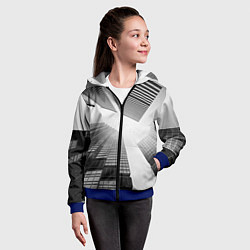 Толстовка на молнии детская Минимализм, цвет: 3D-синий — фото 2