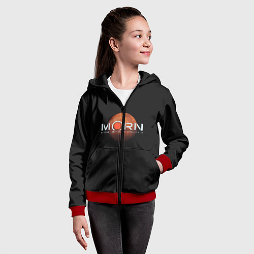 Детская толстовка на молнии Марс / 3D-Красный – фото 4