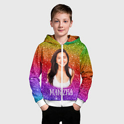 Толстовка на молнии детская Manizha Радужные блестки, цвет: 3D-белый — фото 2