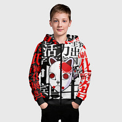 Толстовка на молнии детская МАСКА ТАНДЖИРО КАМАДО, цвет: 3D-черный — фото 2