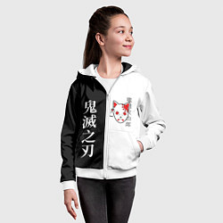 Толстовка на молнии детская МАСКА ТАНДЖИРО TANJIRO MASK, цвет: 3D-белый — фото 2