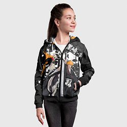 Толстовка на молнии детская Bleach, цвет: 3D-черный — фото 2