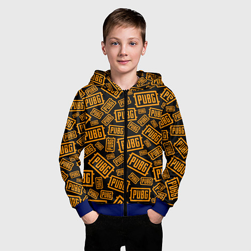 Детская толстовка на молнии PUBG ПАБГ УЗОР / 3D-Синий – фото 3