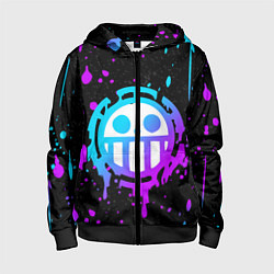 Толстовка на молнии детская ONE PIECE ВАН ПИС НЕОН, цвет: 3D-черный