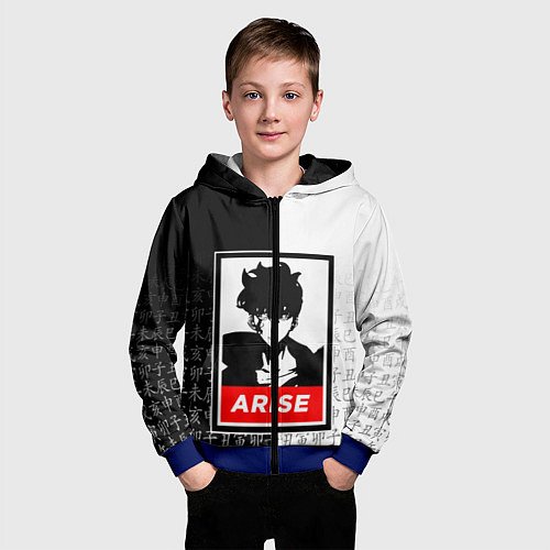 Детская толстовка на молнии СОН ДЖИН ВУ SOLO LEVELING / 3D-Синий – фото 3