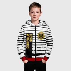 Толстовка на молнии детская СЕВЕРНЫЙ ФЛОТ ТЕЛЬНЯШКА ВМФ, цвет: 3D-красный — фото 2