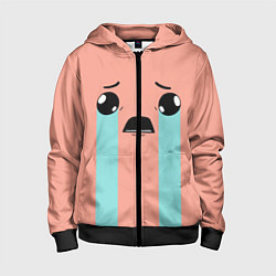 Толстовка на молнии детская Crying Isaac, цвет: 3D-черный