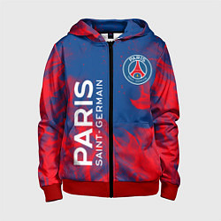 Толстовка на молнии детская ФК ПСЖ PARIS SAINT GERMAIN, цвет: 3D-красный
