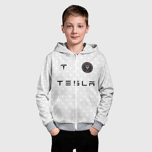 Детская толстовка на молнии INTER MIAMI FC TESLA KIT / 3D-Меланж – фото 3