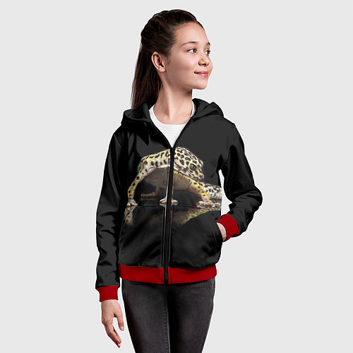 Детская толстовка на молнии ЭУБЛЕФАР EUBLEPHARIS / 3D-Красный – фото 4