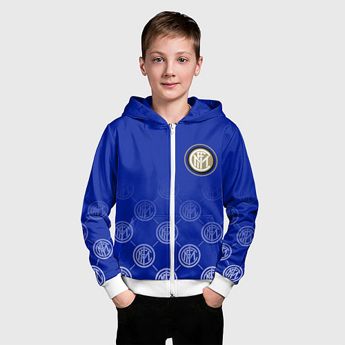 Детская толстовка на молнии ИНТЕР МИЛАН INTER MILAN / 3D-Белый – фото 3