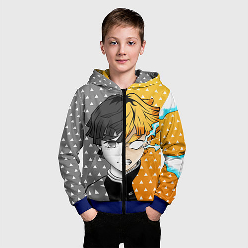 Детская толстовка на молнии ПУТЬ ЗЕНИЦУ КЛИНОК / 3D-Синий – фото 3