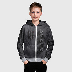 Толстовка на молнии детская THE WITCHER КАМЕНЬ, цвет: 3D-меланж — фото 2
