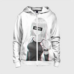 Толстовка на молнии детская A2 WAIFU, цвет: 3D-белый