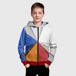 Толстовка на молнии детская Трегоугольник, цвет: 3D-красный — фото 2