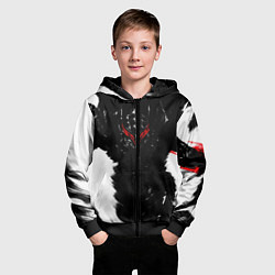 Толстовка на молнии детская БЕРСЕРК чб, цвет: 3D-черный — фото 2