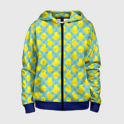 Толстовка на молнии детская Уточка, цвет: 3D-синий