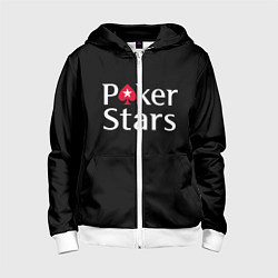 Толстовка на молнии детская Poker Stars, цвет: 3D-белый