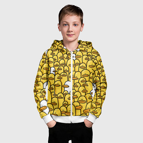 Детская толстовка на молнии Утки / 3D-Белый – фото 3