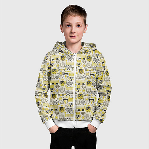 Детская толстовка на молнии Кубок Дэвиса / 3D-Белый – фото 3