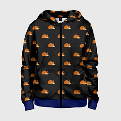 Толстовка на молнии детская Лисы, цвет: 3D-синий