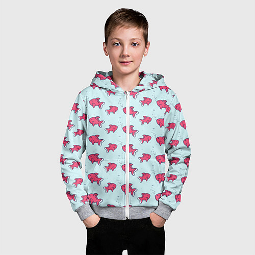 Детская толстовка на молнии Рыбки / 3D-Меланж – фото 3
