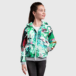 Толстовка на молнии детская Берюза Морской, цвет: 3D-меланж — фото 2