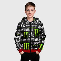 Толстовка на молнии детская YAMAHA X MONSTER SPORT, цвет: 3D-красный — фото 2